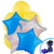 Birthdayexpress White Blue And Yellow Party Supplies Balloon Bouquet