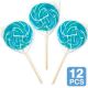 All Food And Candy Inc Blue Swirl 3 Inches Lollipops (12 Count)