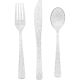 Silver Glitter Assorted Plastic Cutlery, 18 Ct.