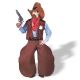 Mens Old Cowhand Costume, Brown/Red, One Size