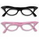 Pink Catseye Glasses W/Clear Lenses