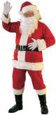 Rubies Adult Bright Red Flannel Santa Suit With Gloves, Red/White, Standard