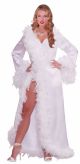 Forum Novelties Vintage Hollywood Marabou Satin Robe, White, Standard