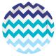 Birthday Express Chevron Blue Dinner Plates