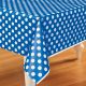 Blue And White Dots Plastic Tablecover