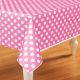 Polka Dot Plastic Tablecloth, 108 Inches X 54 Inches, Hot Pink