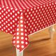 Polka Dot Plastic Tablecloth, 108 Inches X 54 Inches, Red