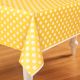 Polka Dot Plastic Tablecloth, 108 Inches X 54 Inches, Yellow