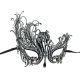 Women's Swan Metal Filigree Laser Cut Venetian Masquerade Mask, Black