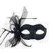 Women's feather and Veil Eye Mask, Black