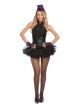 Mad Hatter Glam Sexy Costume - Black,Medium