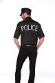 Police Style Pullover Men's Shirt (Black and Blue)