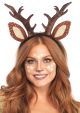 Women's Deer Fawn Antler Headband Brown One Size