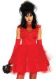 Womens Lydia Beetle Bride 80s Halloween Costume Red Small