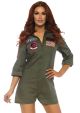 Women's Top Gun Licensed Romper Flight Suit Costume Large