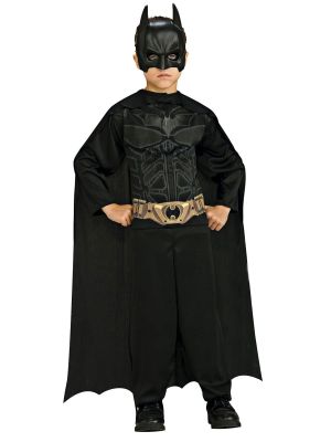 Imagine by Rubies The Dark Knight Rises Batman Childrens Action Suit with Cape and Mask Black Medium