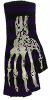 Striped Skeleton Printed Short Fingerless Gloves (Purple)