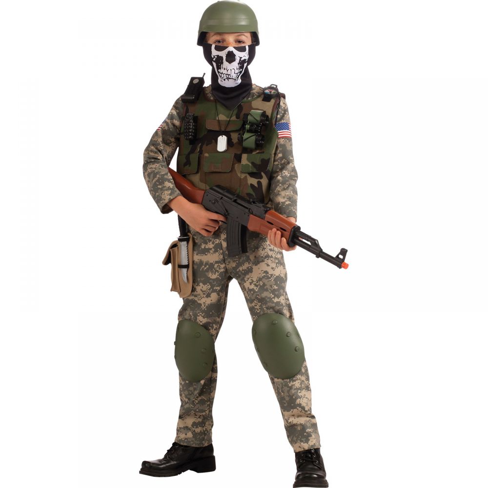  Camo Trooper Value Costume, Child's Medium : Clothing